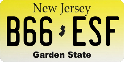 NJ license plate B66ESF