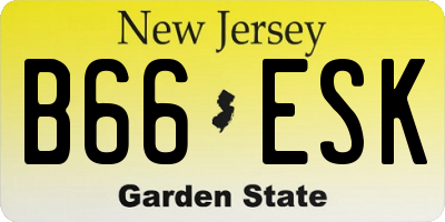 NJ license plate B66ESK