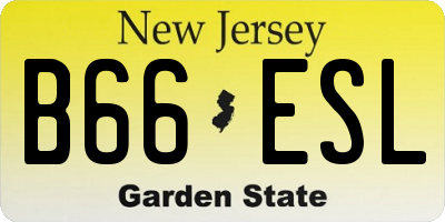 NJ license plate B66ESL