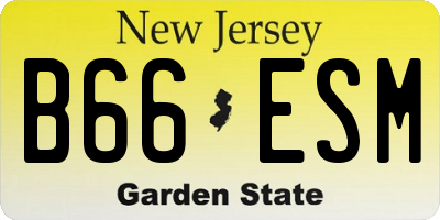 NJ license plate B66ESM