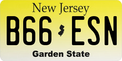 NJ license plate B66ESN