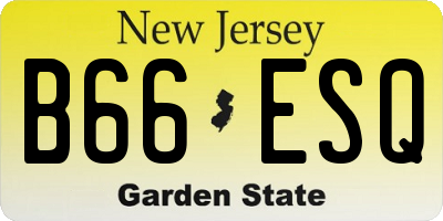 NJ license plate B66ESQ