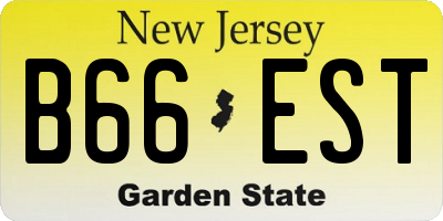 NJ license plate B66EST