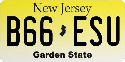 NJ license plate B66ESU