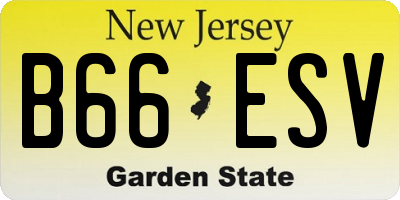 NJ license plate B66ESV