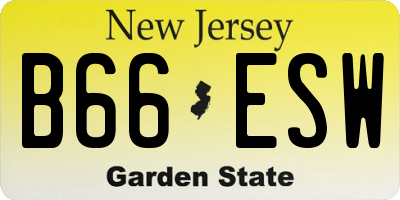NJ license plate B66ESW