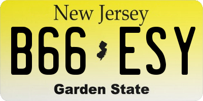 NJ license plate B66ESY