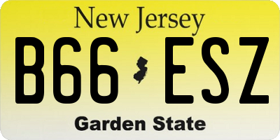 NJ license plate B66ESZ