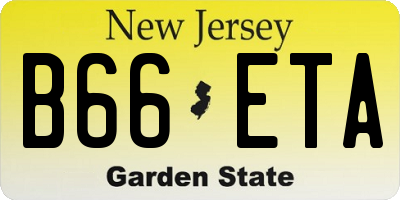 NJ license plate B66ETA