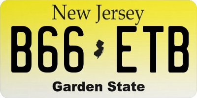NJ license plate B66ETB