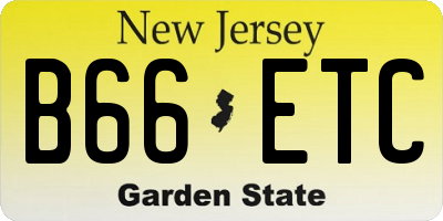 NJ license plate B66ETC