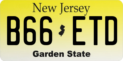 NJ license plate B66ETD
