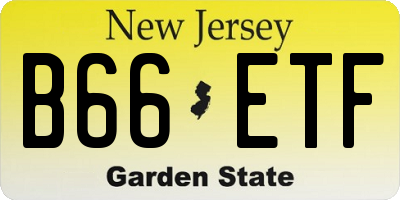 NJ license plate B66ETF