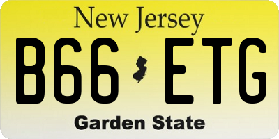 NJ license plate B66ETG
