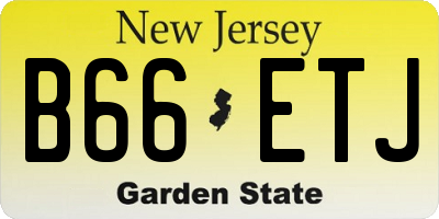 NJ license plate B66ETJ