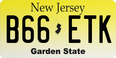 NJ license plate B66ETK