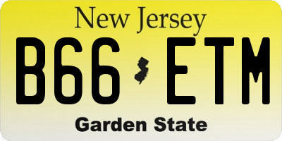 NJ license plate B66ETM