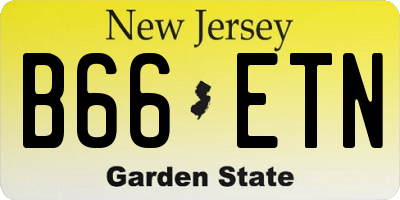 NJ license plate B66ETN