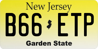 NJ license plate B66ETP