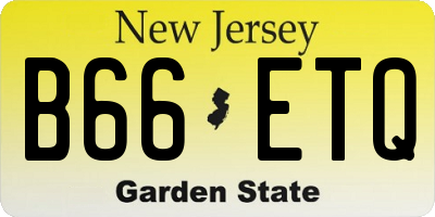 NJ license plate B66ETQ