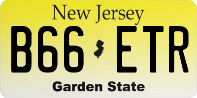 NJ license plate B66ETR