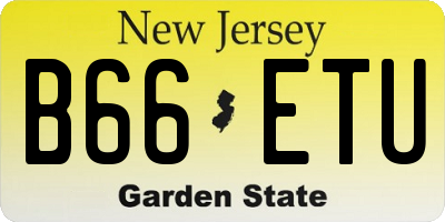NJ license plate B66ETU