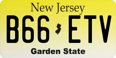 NJ license plate B66ETV
