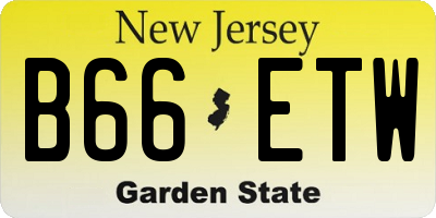NJ license plate B66ETW