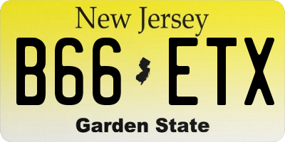NJ license plate B66ETX