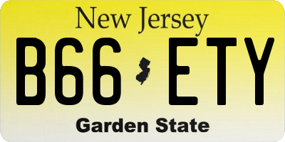 NJ license plate B66ETY
