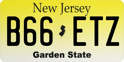 NJ license plate B66ETZ