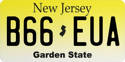 NJ license plate B66EUA