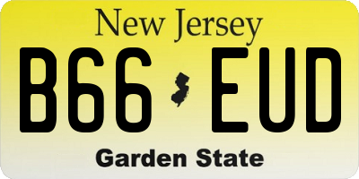 NJ license plate B66EUD