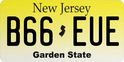NJ license plate B66EUE