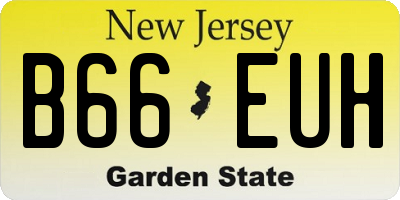 NJ license plate B66EUH
