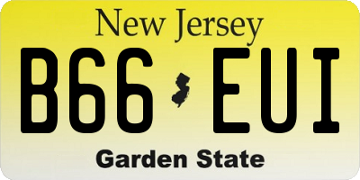 NJ license plate B66EUI