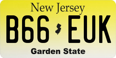 NJ license plate B66EUK