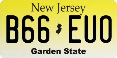 NJ license plate B66EUO