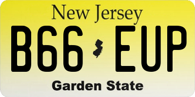 NJ license plate B66EUP