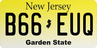 NJ license plate B66EUQ
