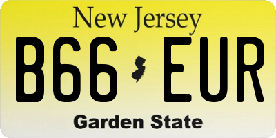 NJ license plate B66EUR