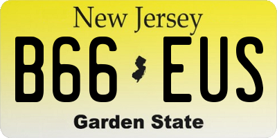 NJ license plate B66EUS