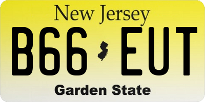 NJ license plate B66EUT