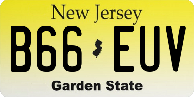 NJ license plate B66EUV