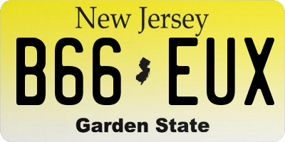 NJ license plate B66EUX