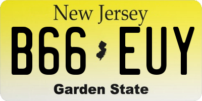 NJ license plate B66EUY