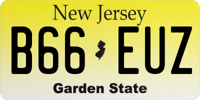 NJ license plate B66EUZ