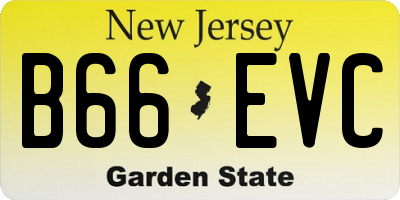 NJ license plate B66EVC