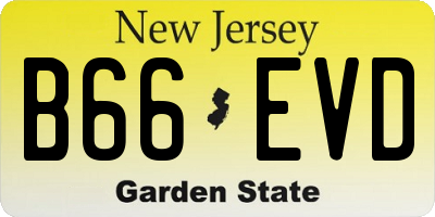 NJ license plate B66EVD