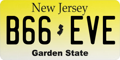 NJ license plate B66EVE